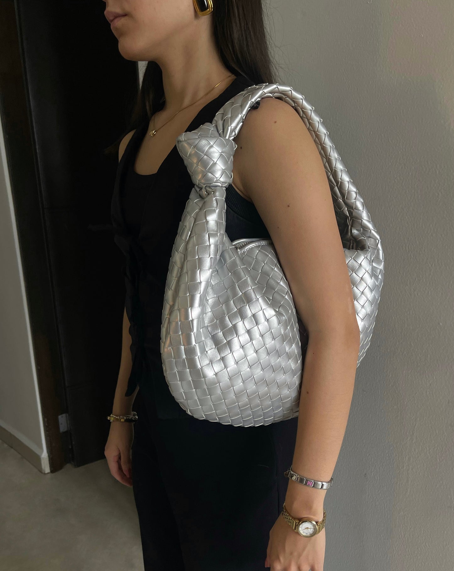 Bolsa Nudo Plateada