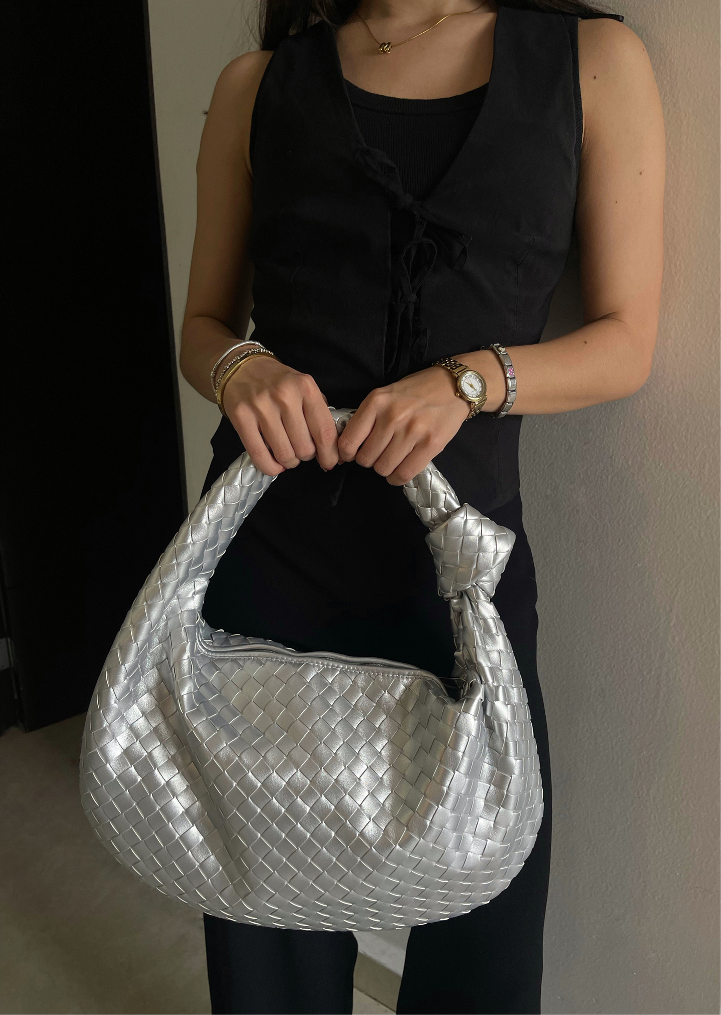 Bolsa Nudo Plateada